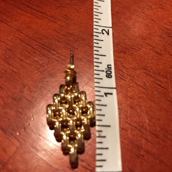 14k diamond shape chain earrings - Picture 4 of 6